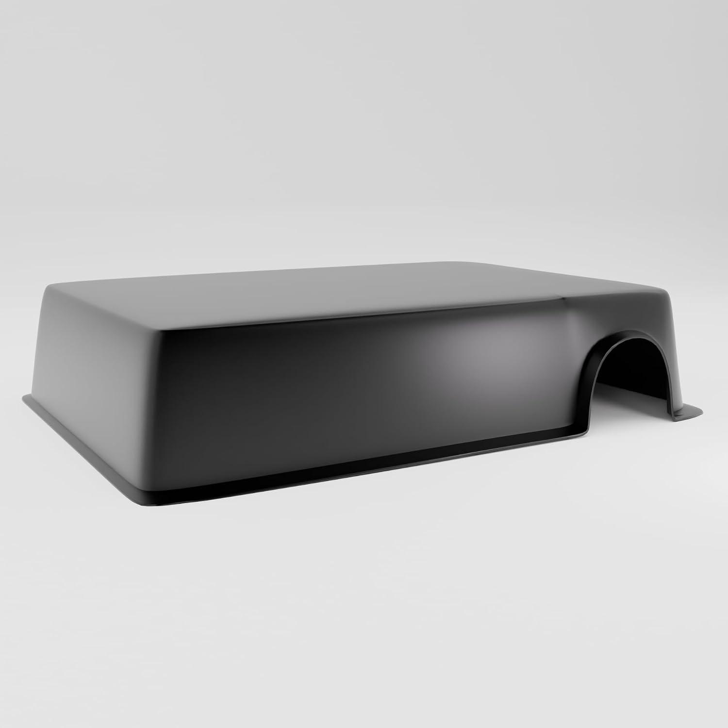 Durable heavy-duty smooth black plastic low-profile snake hide box.