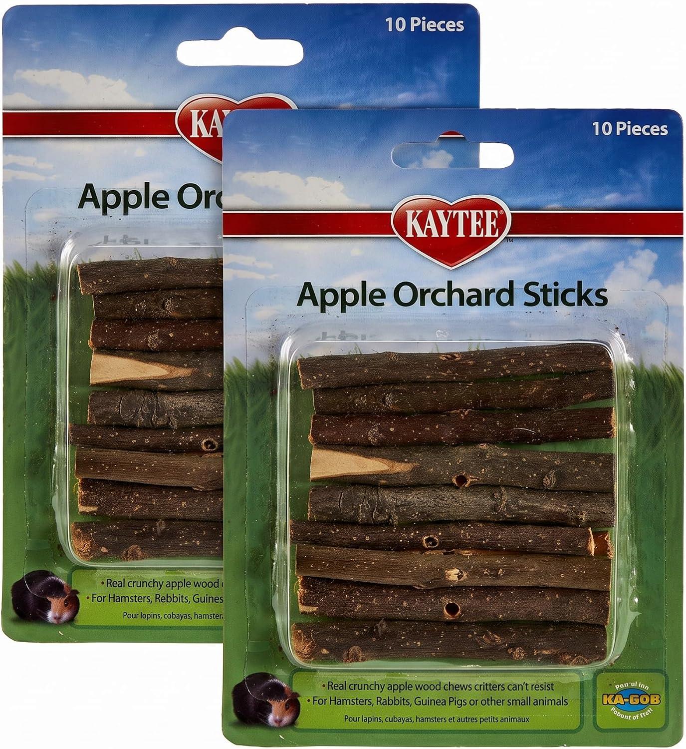Bundle of natural kiln-dried apple orchard sticks for rabbit dental grinding.