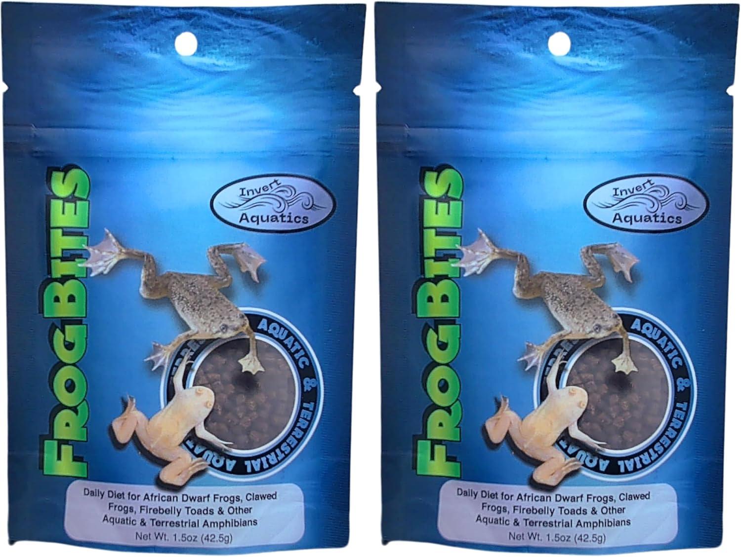 Pouch of soft sponge-textured formulated food sticks for pacman frogs.