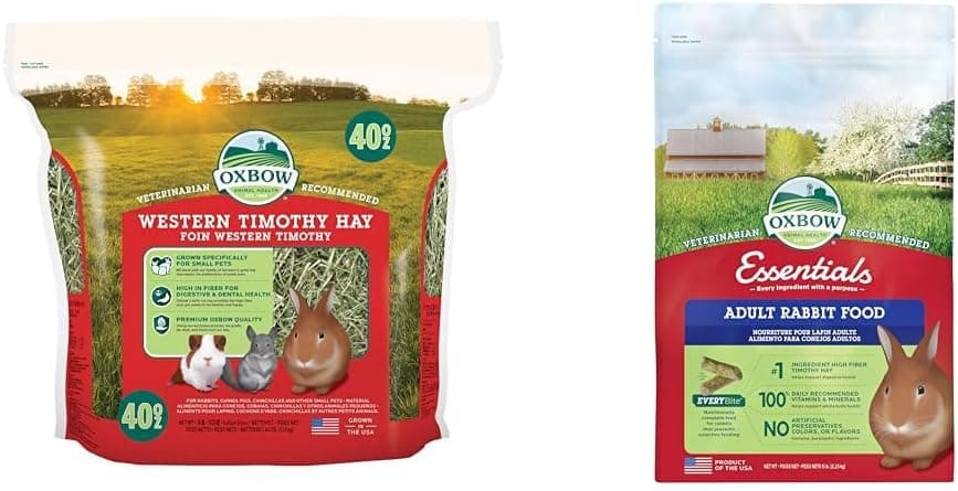 Large bag of fresh green high-fiber western timothy hay for small herbivores.