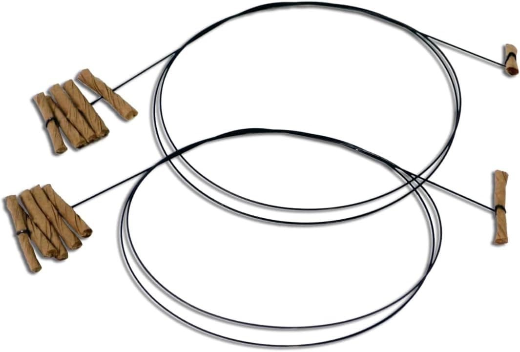 Simple interactive spring wire cat dancer toy with cardboard bits.