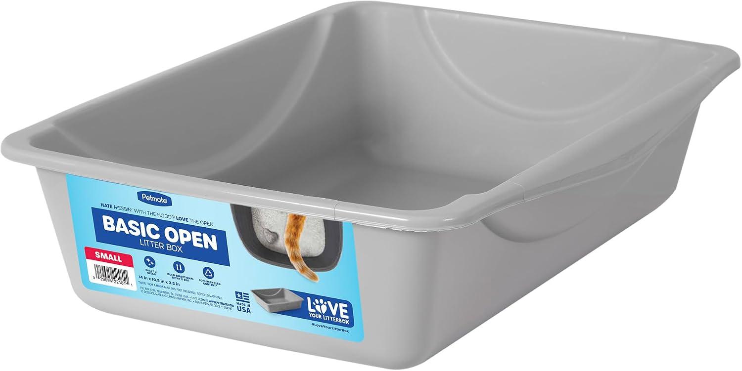 Jumbo high-sided plastic litter box designed for large breed cats.