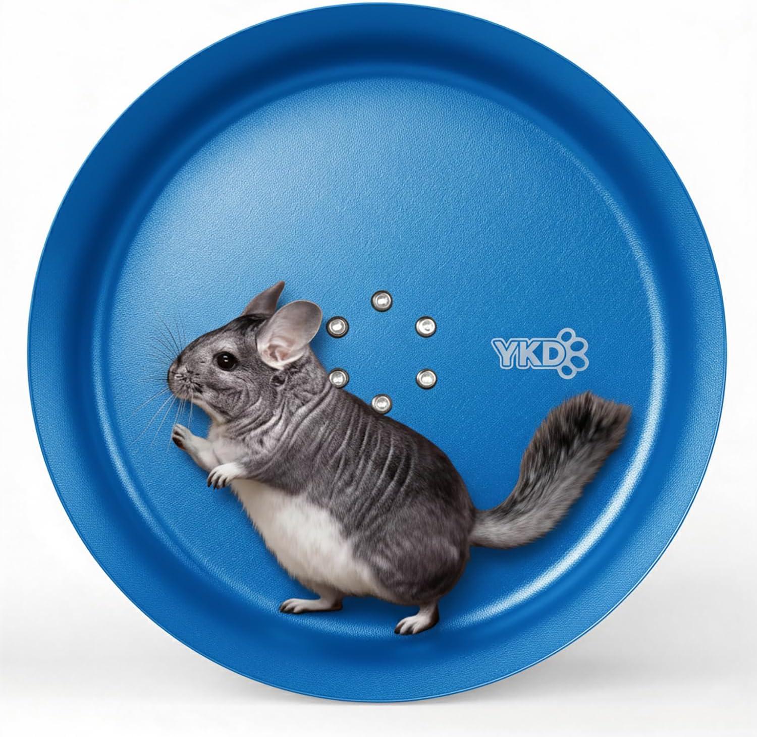 All-metal 15-inch circular wall-mounted running wheel for chinchillas.